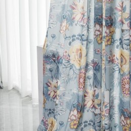Nordisk Stil Gardin Skræddersyet Gardin Bomuld Med Blomsterprint