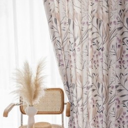 Nordisk Gardin I Specialfremstillet Bomuldsgardin Med Planteprint