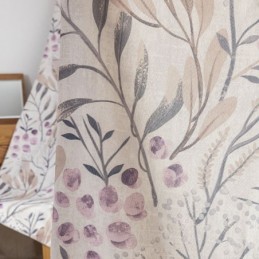 Nordisk Gardin I Specialfremstillet Bomuldsgardin Med Planteprint