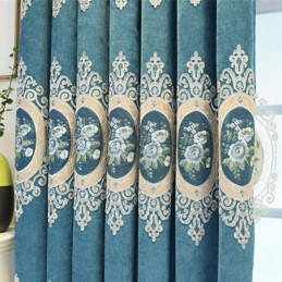 Chenille Broderi Gardiner Europæisk Stil Blomster Til Stue Soveværelse