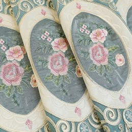 Chenille Broderi Gardiner Europæisk Stil Blomster Til Stue Soveværelse