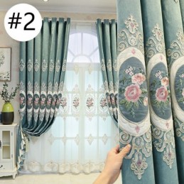 Chenille Broderi Gardiner Europæisk Stil Blomster Til Stue Soveværelse