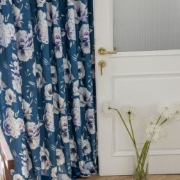 Blomsterprintet Gardin Skræddersyet Gardin I Nordisk Stil I Bomuld