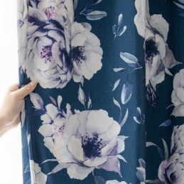 Blomsterprintet Gardin Skræddersyet Gardin I Nordisk Stil I Bomuld