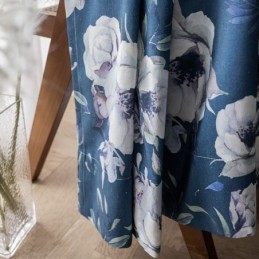 Blomsterprintet Gardin Skræddersyet Gardin I Nordisk Stil I Bomuld