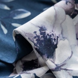 Blomsterprintet Gardin Skræddersyet Gardin I Nordisk Stil I Bomuld