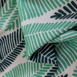 Gardin Med Bladprint, Målrettet Gardin I Nordisk Stil I Bomuld