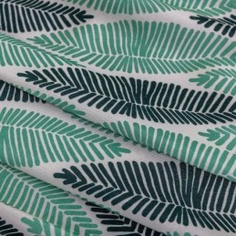 Gardin Med Bladprint, Målrettet Gardin I Nordisk Stil I Bomuld