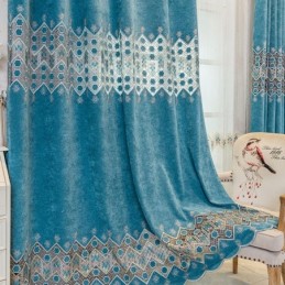 Mørklægningsgardin Skræddersyet Gardin Geometrisk Broderi Nordisk Stil Til Stue Soveværelse