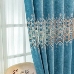 Mørklægningsgardin Skræddersyet Gardin Geometrisk Broderi Nordisk Stil Til Stue Soveværelse