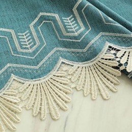 Chenille Semi-Mørklæggende Gardiner Kinesisk Stil Bjerge Broderi Stue Soveværelse