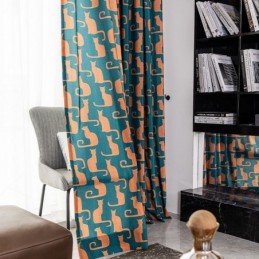 Bomuldsgardin Efter Mål Gardin Killingprint I Nordisk Stil