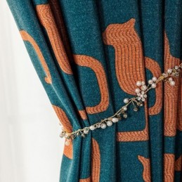 Bomuldsgardin Efter Mål Gardin Killingprint I Nordisk Stil