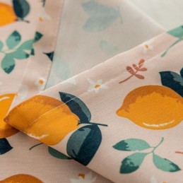 Bomuldsgardin Efter Mål Gardin Med Frugtprint, Nordisk Mønster