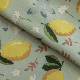 Bomuldsgardin Efter Mål Gardin Med Frugtprint, Nordisk Mønster