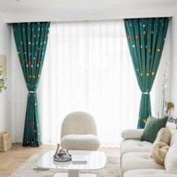 Bomuldsgardin Skræddersyet Gardin I Nordisk Stil Med Hjerteprint