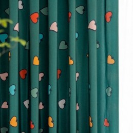 Bomuldsgardin Skræddersyet Gardin I Nordisk Stil Med Hjerteprint