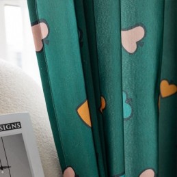 Bomuldsgardin Skræddersyet Gardin I Nordisk Stil Med Hjerteprint