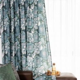 Bomuldsgardin Efter Mål Gardin Med Blomsterprint I Nordisk Stil
