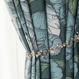 Bomuldsgardin Efter Mål Gardin Med Blomsterprint I Nordisk Stil