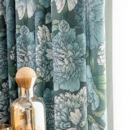 Bomuldsgardin Efter Mål Gardin Med Blomsterprint I Nordisk Stil