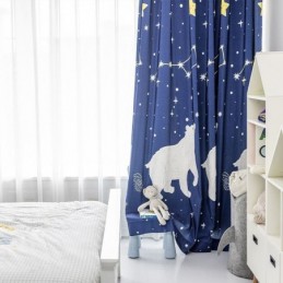 Bomuldsgardin, Specialfremstillet Gardin, Børnestil, Isbjørneprint