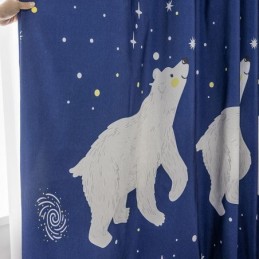 Bomuldsgardin, Specialfremstillet Gardin, Børnestil, Isbjørneprint