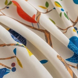 Nordisk Gardin Efter Mål Gardin I Bomuld Med Fugleprint