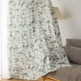 Nordisk Stil Gardin Skræddersyet Gardin Plantetrykt Polyester