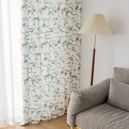 Nordisk Stil Gardin Skræddersyet Gardin Plantetrykt Polyester