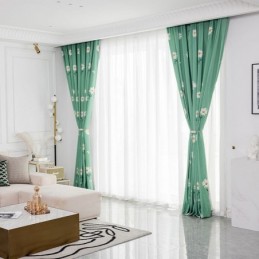 Bomuldsgardin Efter Mål Gardin I Nordisk Stil Med Blomsterprint