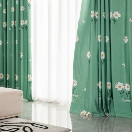 Bomuldsgardin Efter Mål Gardin I Nordisk Stil Med Blomsterprint