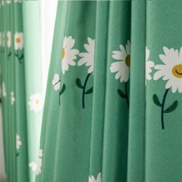 Bomuldsgardin Efter Mål Gardin I Nordisk Stil Med Blomsterprint