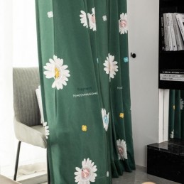Bomuldsgardin Efter Mål Gardin Med Blomsterprint I Nordisk Stil