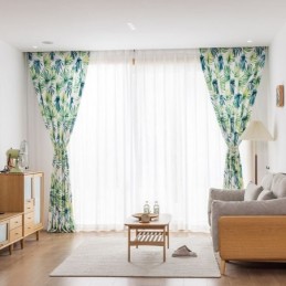 Gardin Efter Mål Gardinbladprint I Nordisk Stil