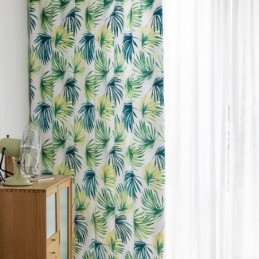 Gardin Efter Mål Gardinbladprint I Nordisk Stil
