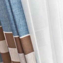 Bomuldsgardin Efter Mål Gardin Ternet Trykt Nordisk Stil