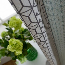 Nordisk Mørklægningsgardin I Bomuld Og Hør, Specialfremstillet, Geometrisk Jacquard Til Stue, Soveværelse