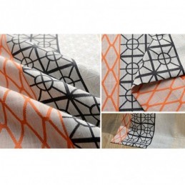 Nordisk Mørklægningsgardin I Bomuld Og Hør, Specialfremstillet, Geometrisk Jacquard Til Stue, Soveværelse