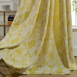 Nordiske Mørklægningsgardiner Blomsterjacquard Polybomuldsgardin Skræddersyet Gardin Til Stue/Soveværelse