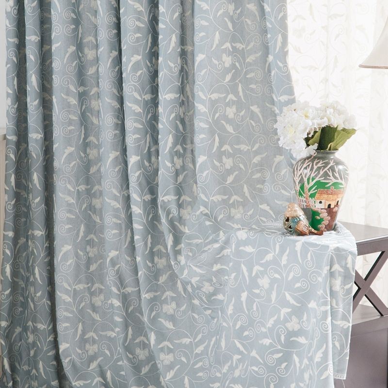 Mørklæggende Gardin I Bomuld, Specialfremstillet, Gardinranke, Broderet, Nordisk Stil Til Stue, Soveværelse