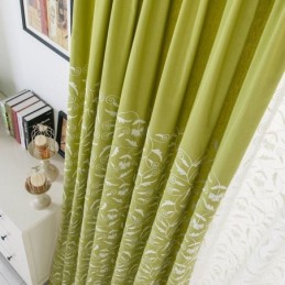 Mørklæggende Gardin I Bomuld, Specialfremstillet, Gardinranke, Broderet, Nordisk Stil Til Stue, Soveværelse