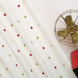 Broderet Gardin I Bomuld, Specialfremstillet, Nordisk Stormprikker, Design Til Stue/Soveværelse