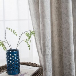 Nordisk Mørklægningsgardin, Specialfremstillet, Gardin I Hør, Plante, Jacquard, Til Stue, Soveværelse