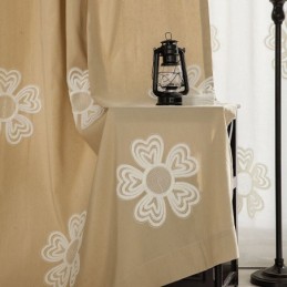 Nordisk Stil Broderet Gardin Skræddersyet Gardinblomst Polycotton Til Stue Soveværelse
