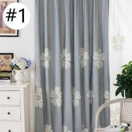 Nordisk Stil Broderet Gardin Skræddersyet Gardinblomst Polycotton Til Stue Soveværelse