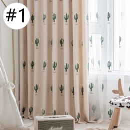 Gardiner I Børnestil Med Broderet Kaktus