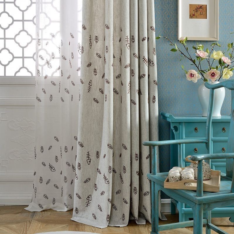 Nordisk Mørklægningsgardin Specialfremstillet Gardin Fiskebensgardin Jacquard Til Stue Soveværelse