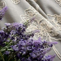 Mørklæggende Gardin I Bomuld Og Hør, Specialfremstillet, Nordisk Blomsterprint, Broderet Til Stue, Soveværelse