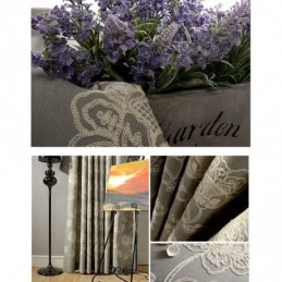 Mørklæggende Gardin I Bomuld Og Hør, Specialfremstillet, Nordisk Blomsterprint, Broderet Til Stue, Soveværelse